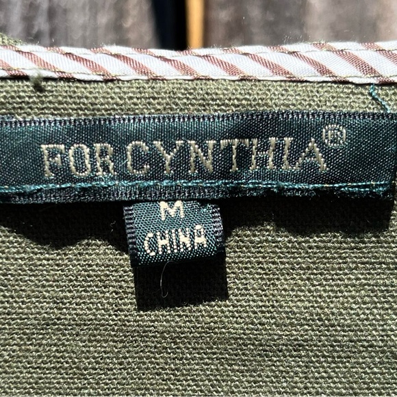 For Cynthia green linen blend hooded flare jacket size medium - Picture 3 of 16